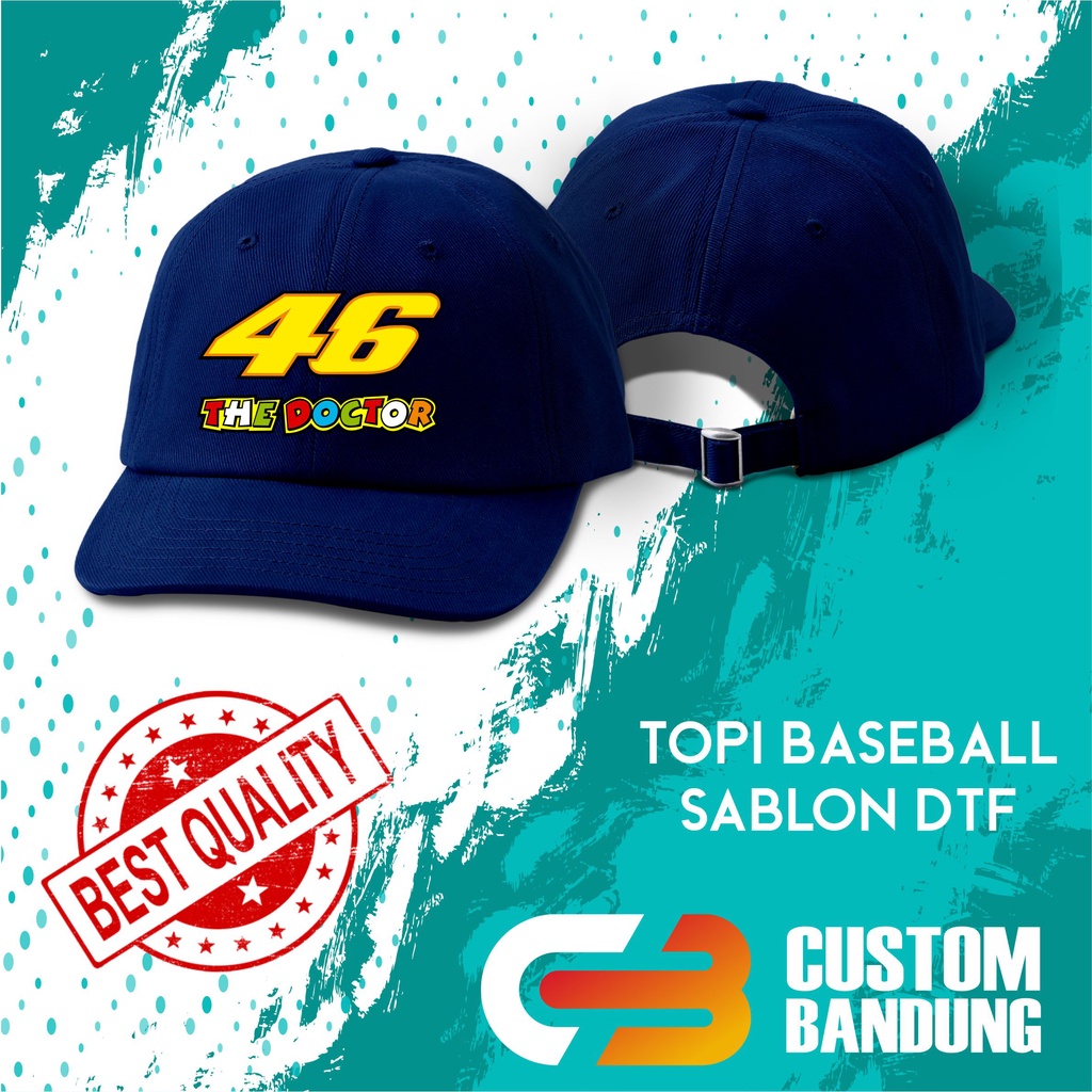 Topi Baseball Valentino Rossi Pria Wanita Topi Cap Bisa Tulis Nama Bisa COD Original High Premium Quality