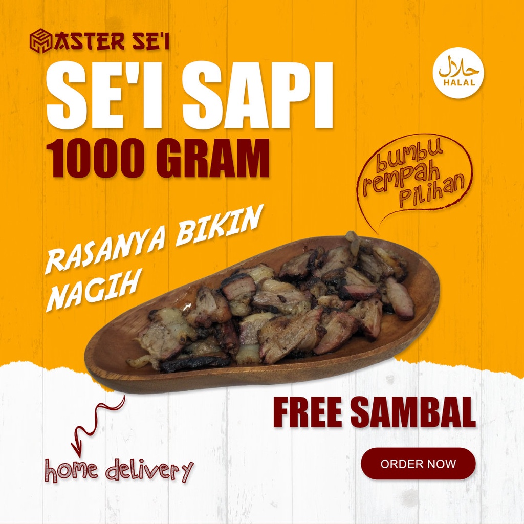 

Sei Sapi / Daging Asap (1 kg) + Sambal by Master Se'i