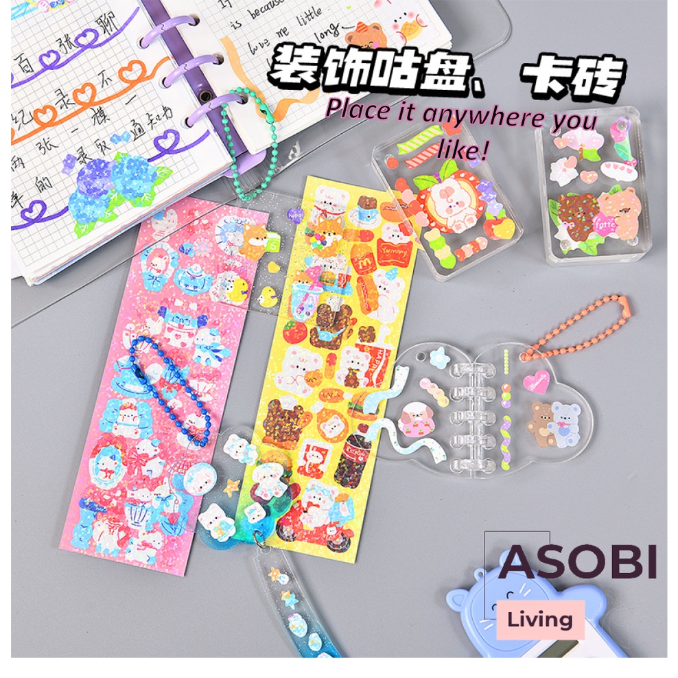 

STIKER/STICKER KARTUN PET SPARKLING SUPER LUCU UNTUK DIY JURNAL SCRAPBOOK HANDBOOK