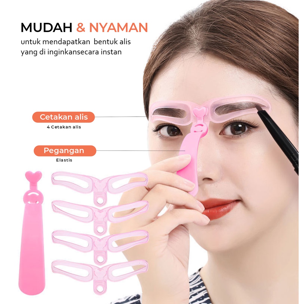 Amy's Diary Cetakan Alis 8 In 1 Wanita Eyebrow Template Delapan Model Alis Mata Cetakan Alis Import