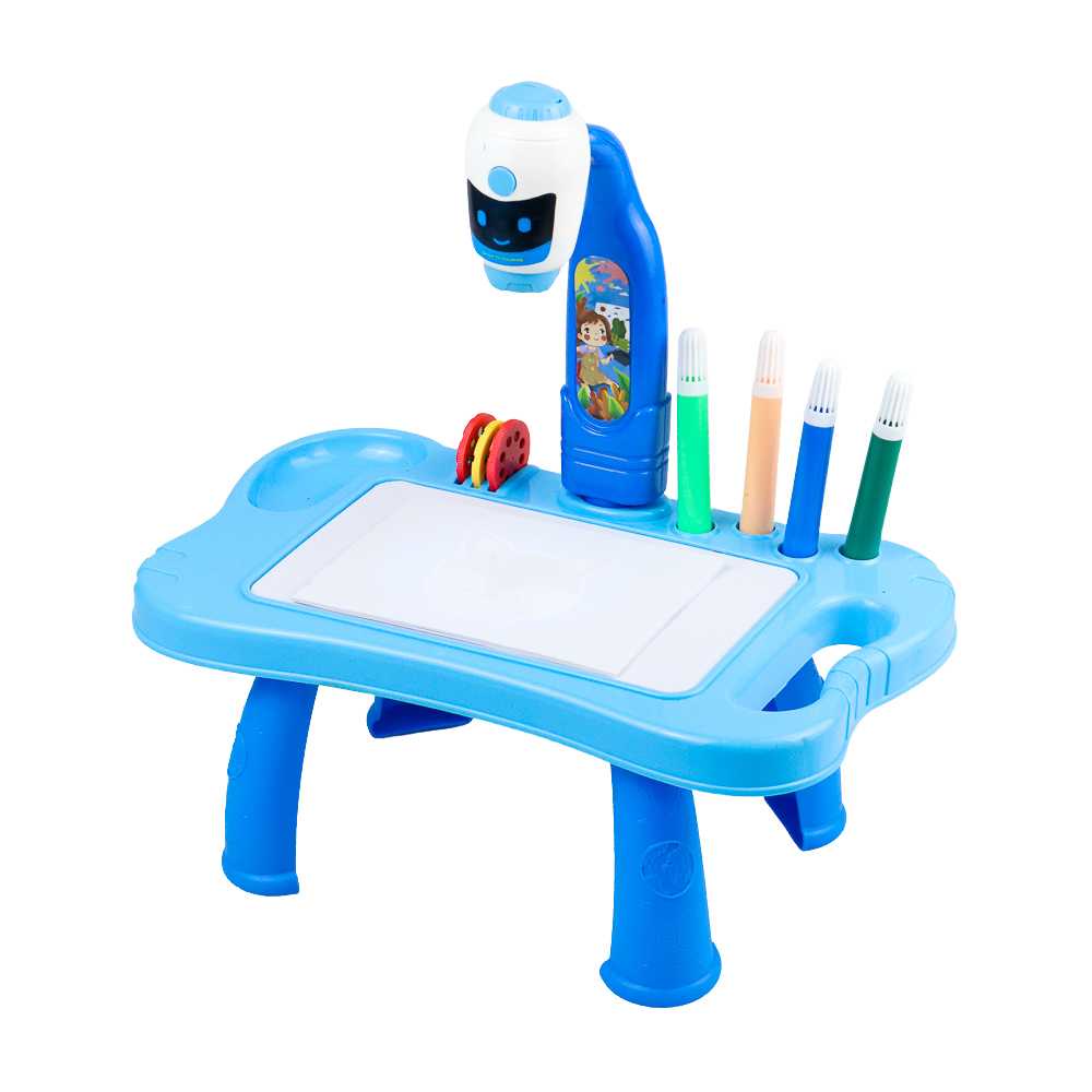 (BISA COD) FTIHSHP BLUEBEE Meja Bermain Anak LED Projector Art Drawing Board - WBP23