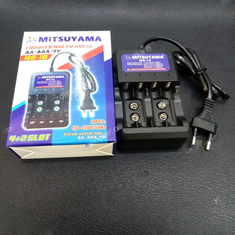 COD Alat Cas Charger Baterai  Mitsuayma AA AAA 9V 4+2Slot Mitsuyama MS-10 A2 A3 9V