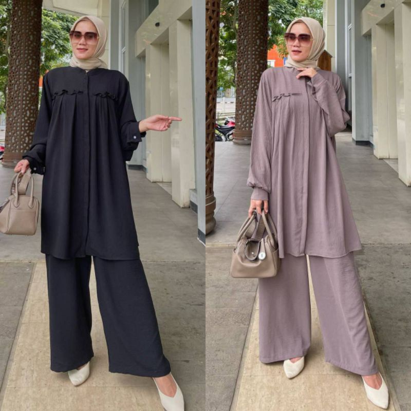 Set Celana Crinkel Jumbo / Set Tunik Crinkel Jumbo/Set Kulot Crinkel Jumbo