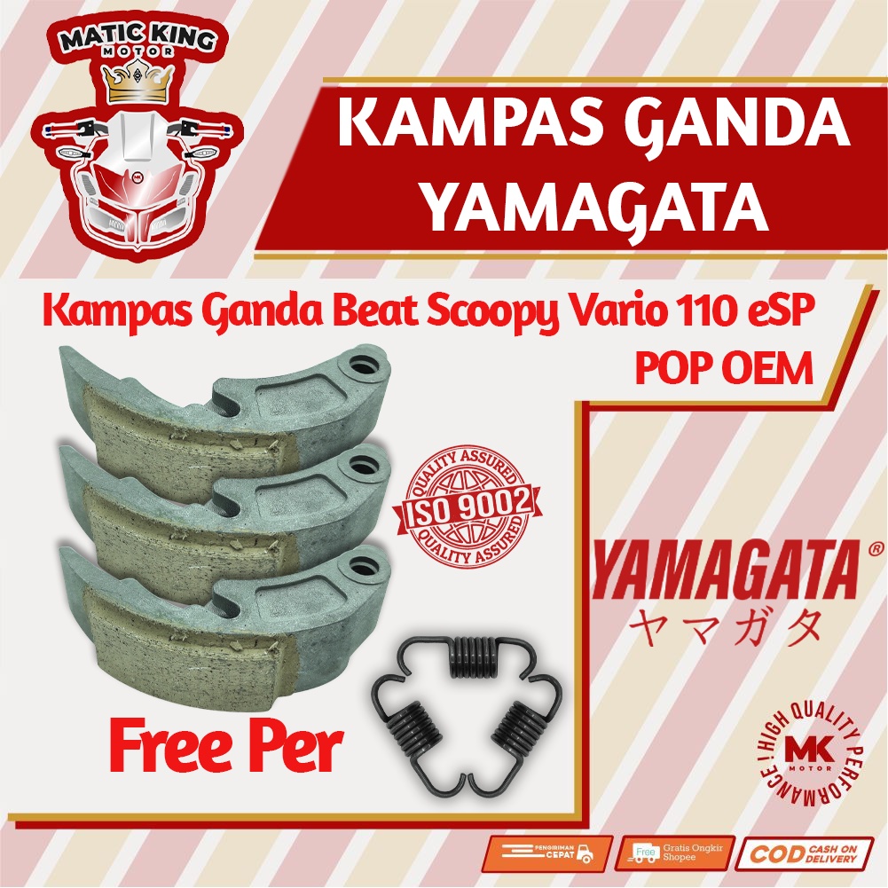 Kampas ganda kopling Honda Beat Pop Street 2015-2019 Vario 110 ESP K44 Yamagata