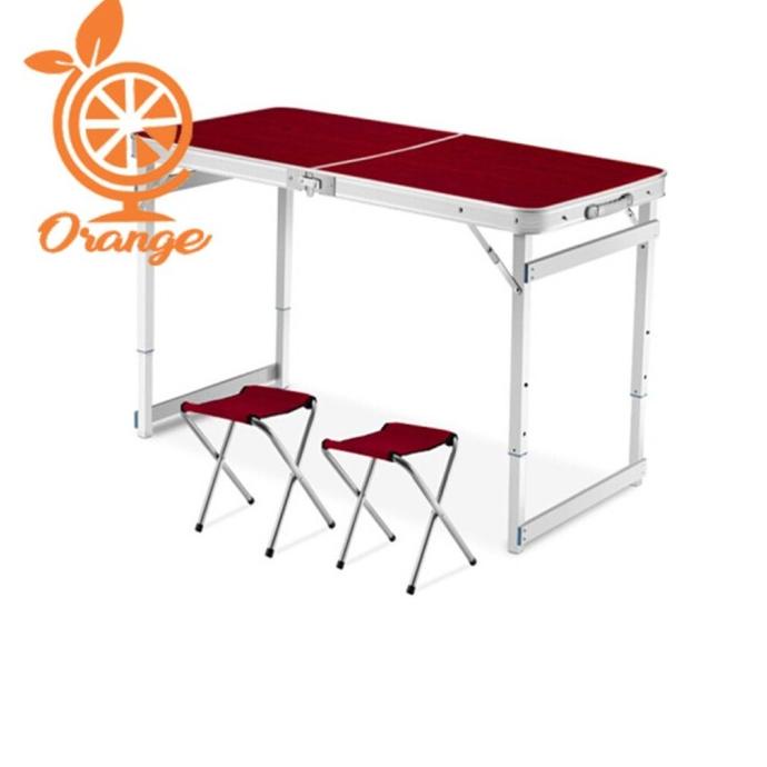 Termurah Meja Lipat Koper Hpl Serbaguna + Kursi Redwine Samsons.Store