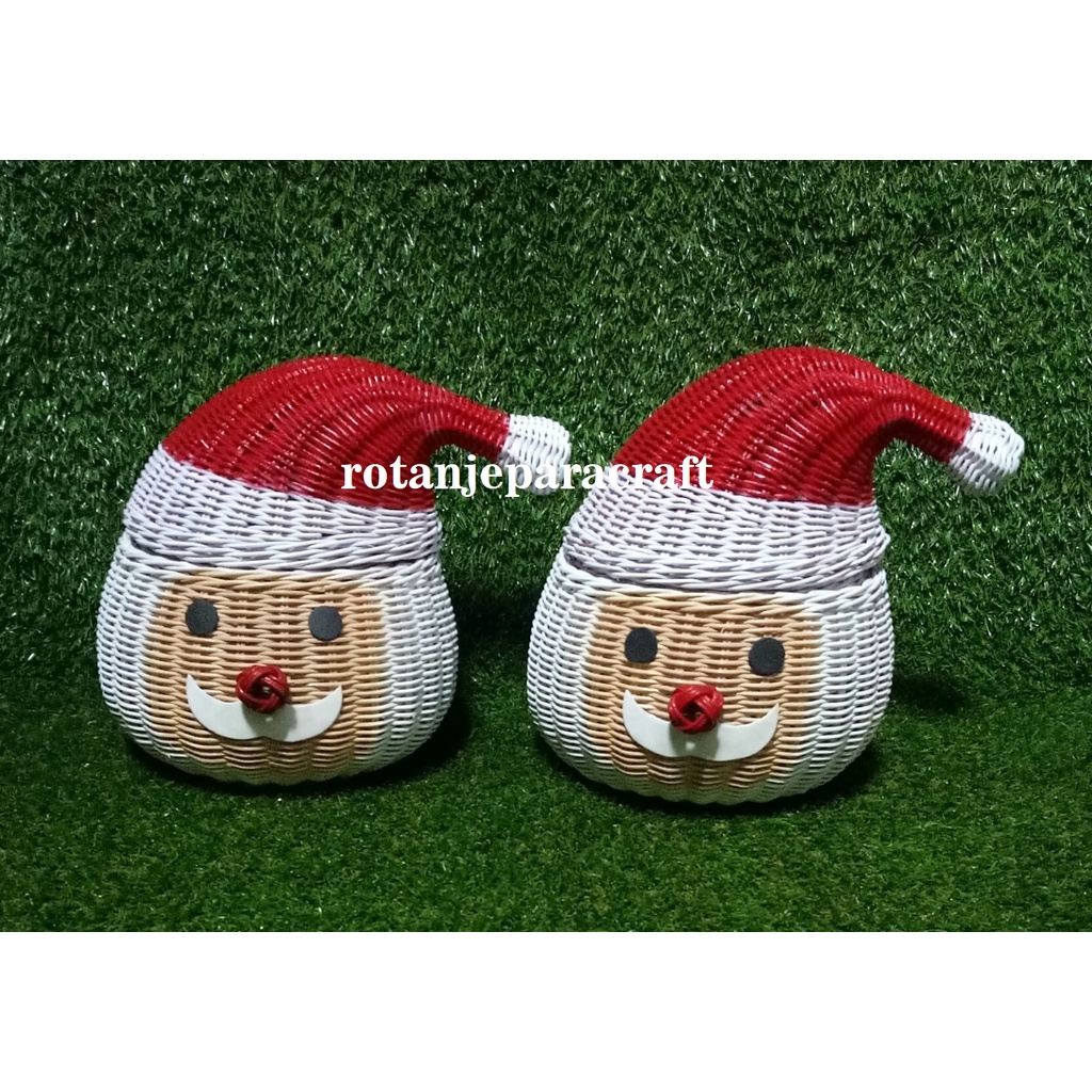 Rotan kepala santa /keranjang santa/rotan santa/hampers natal/santa rotan/rotan natal/keranjang nata
