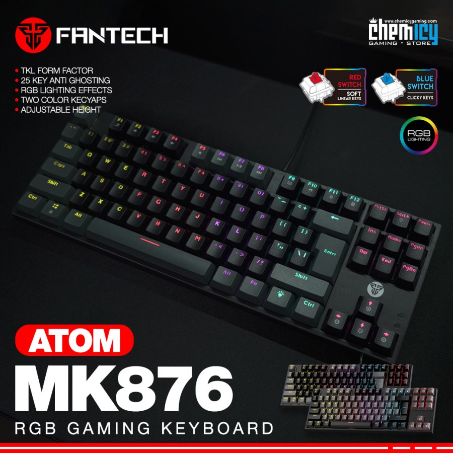 Fantech ATOM MK876 TKL RGB Mechanical Gaming Keyboard