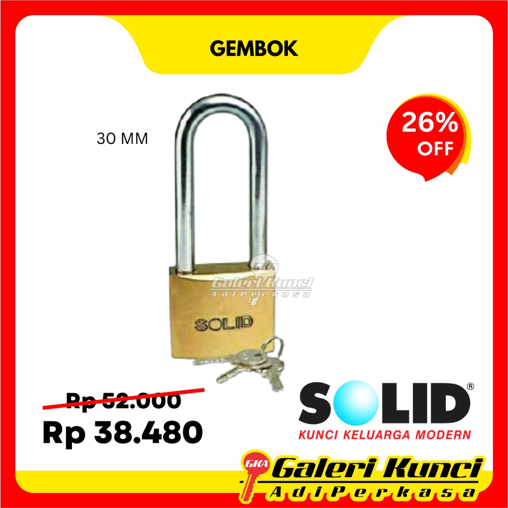 Gembok Solid Padlock SOLID 818 L - 30MM GP Gembok Pagar