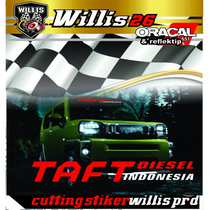 sticker stiker cutting kaca mobil TAFT DIESEL INDONESIA 90 CM