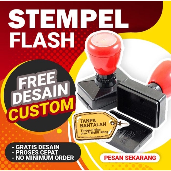 

Terlaris Stempel Flash Otomatis 1 - 4 Warna Proses Kilat