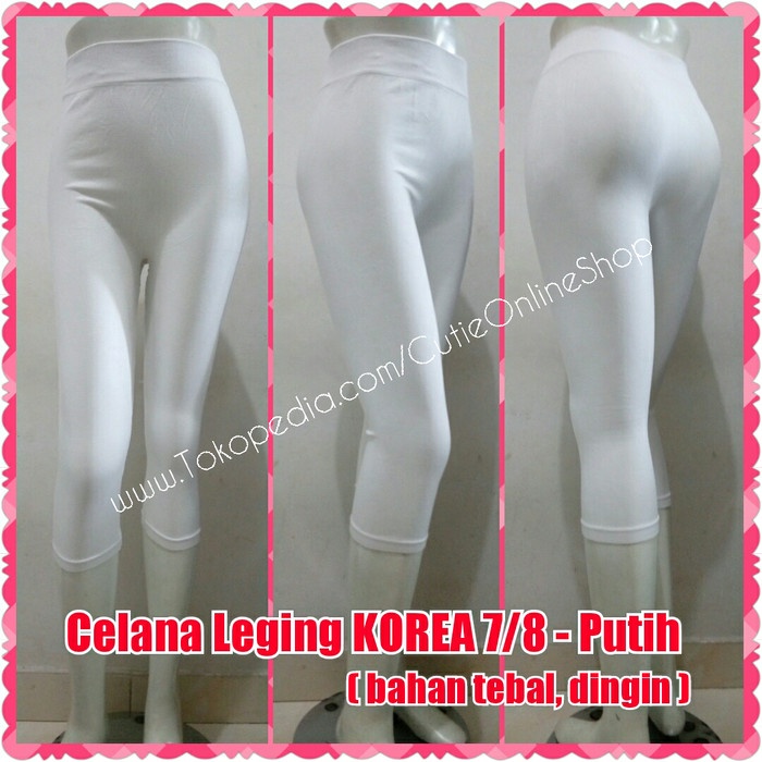 Celana Leging Korea 7/8 - Putih ( Bahan Tebal, Dingin )