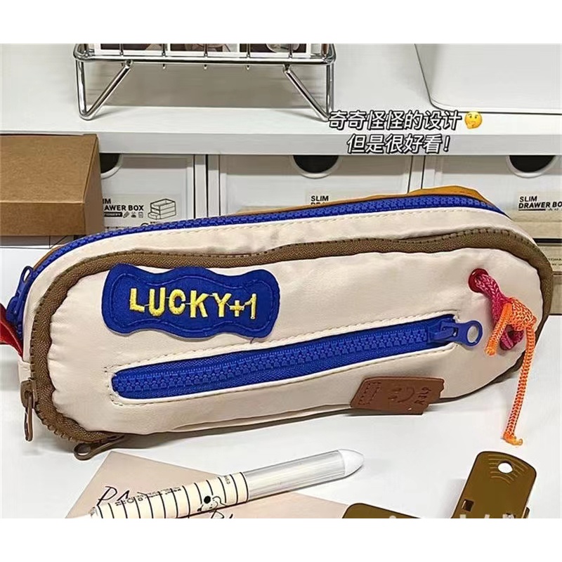 ♧Sera Xiaohongshu dengan paragraf yang sama Ruosu produk bagus tempat pensil siswa Jepang memukul tempat pensil warna tas penyimpanan alat tulis dua lapis berkapasitas besar