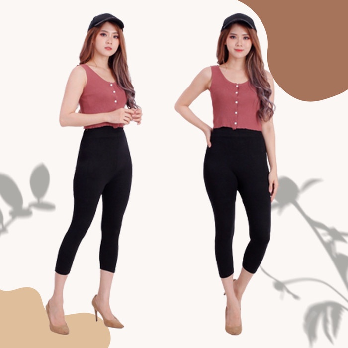 Legging Tebal Pendek Wanita 7/8 Jumbo Import