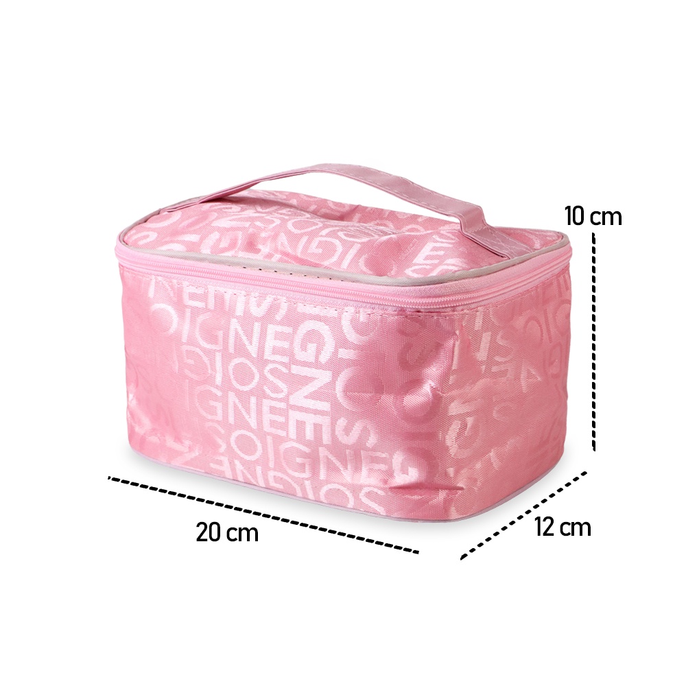 Dihope Tas Make Up Portable Organizer Make Up Pouch with Brush Slot - D5S - Pink