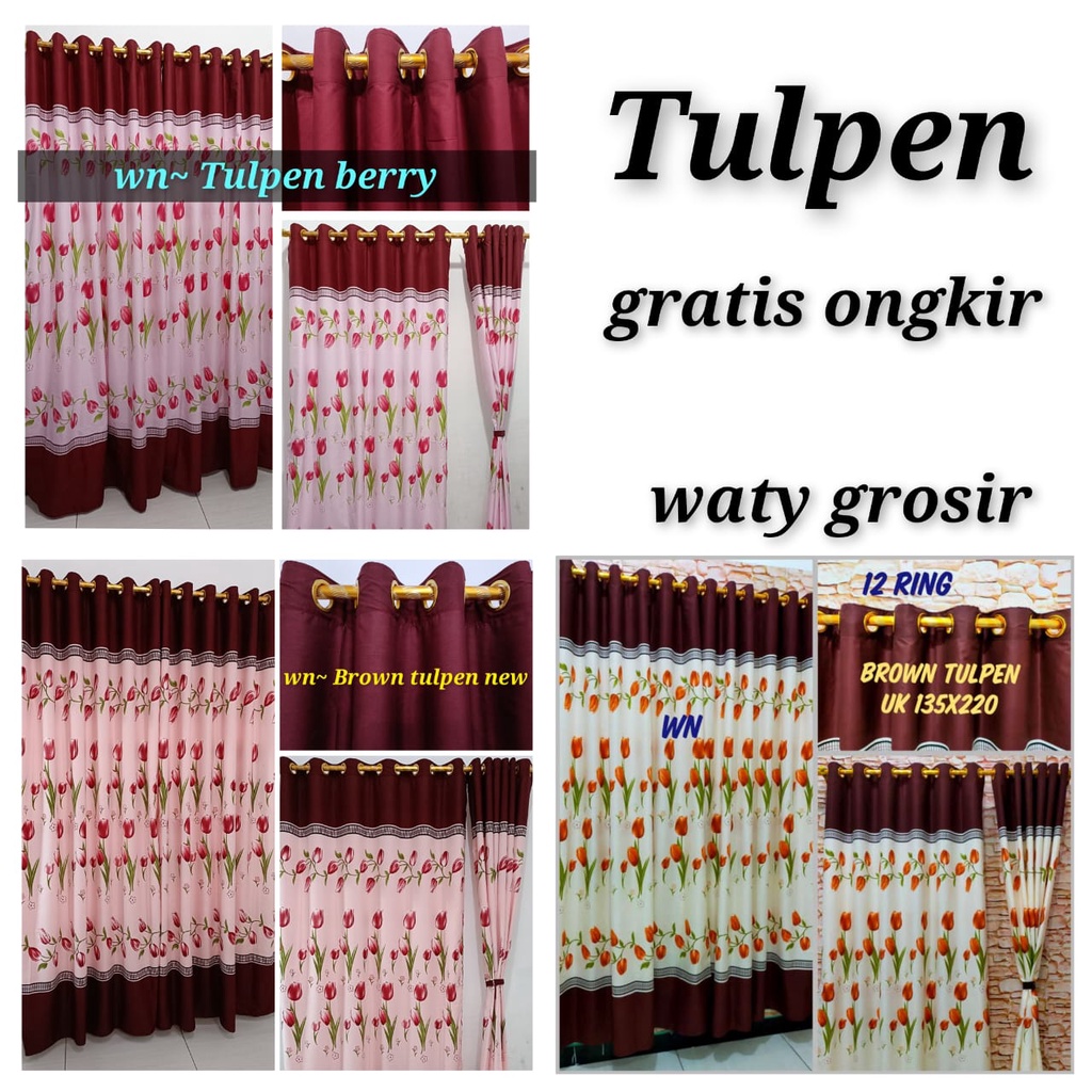 3 motif tulpen  KAIN TEBAL!!! gorden smokring 12 ring uk 135x220 gorden homemade