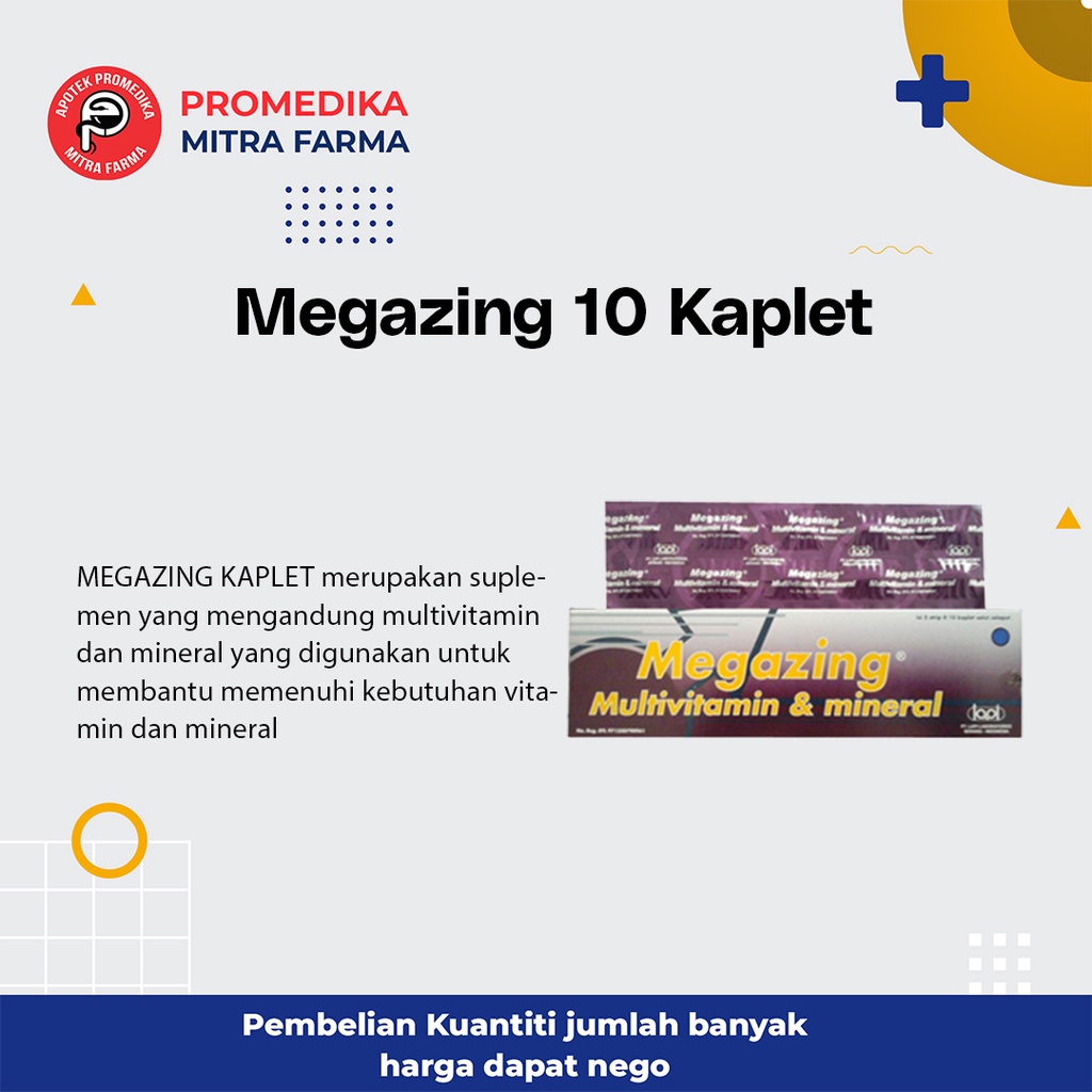 Megazing 10 Kaplet/ Strip/ Multivitamin dan Mineral untuk Jaga Kesehatan