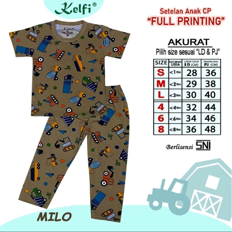 Setelan Anak Lengan Panjang CP KELFI FULL PRINT