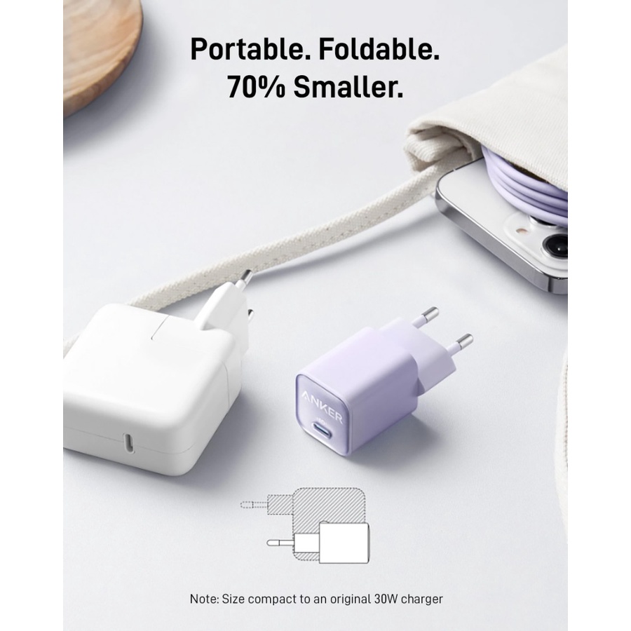 Anker 511 Nano III 30W Wall Charger Samsung Super Fast Charging A2147