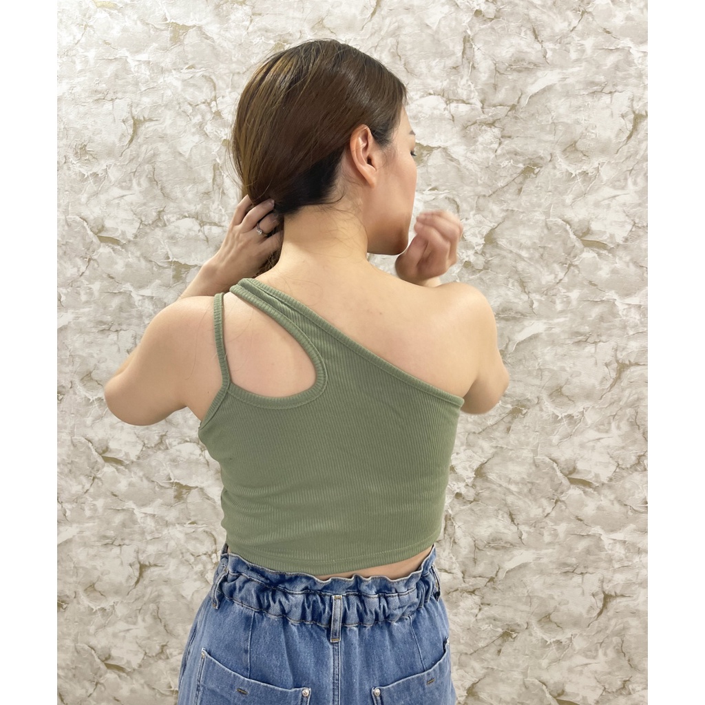 MODAVIE - AGNES TANKTOP Crop Top Tank Top Korea Tanktop One Shoulder Tarzan Baju Atasan Wanita