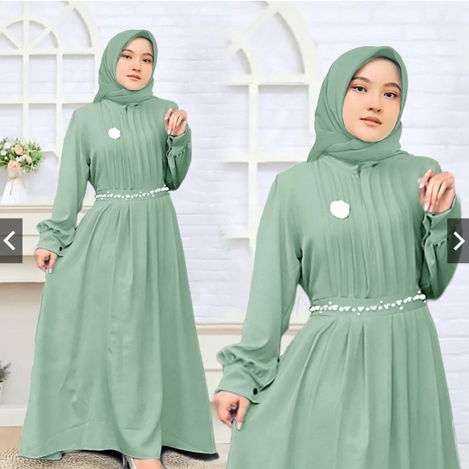 MAXI DRESS REIN RELINE GAMIS ANAK PEREMPUAN TERBARU BAHAN SHAKILA PREMIUM AKSEN MUTIARA PEARL TEMBAK