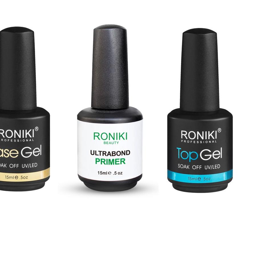 ✦ RONIKI Base / Primer / Top Steel / Top Mate Coat Nail Gel Polish 15ml ♗