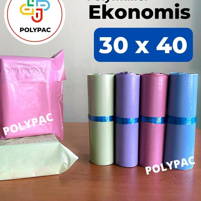 

12.12 STOK READY Polymailer Warna Ekonomis [30x40] isi 100 pcs - Polymailer Lem Warna Pastel serbuuu !