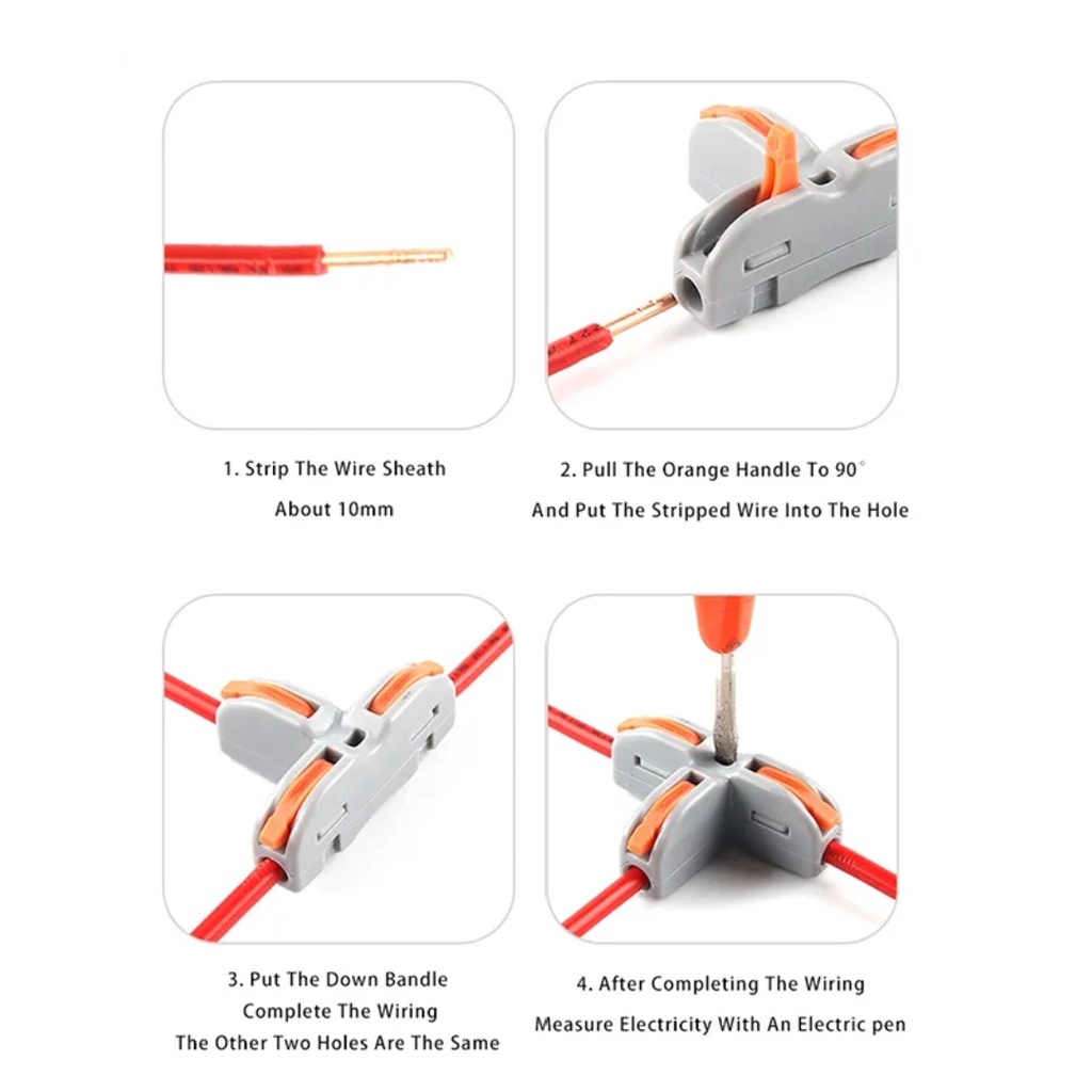 Terminal Blok Konektor T11 Quick Connector T Type Kabel Cabang 3