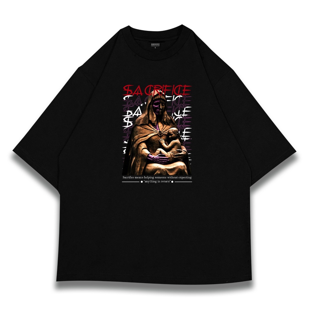 Ribsgold Kaos Oversize Graphic Pria - Sacrifice