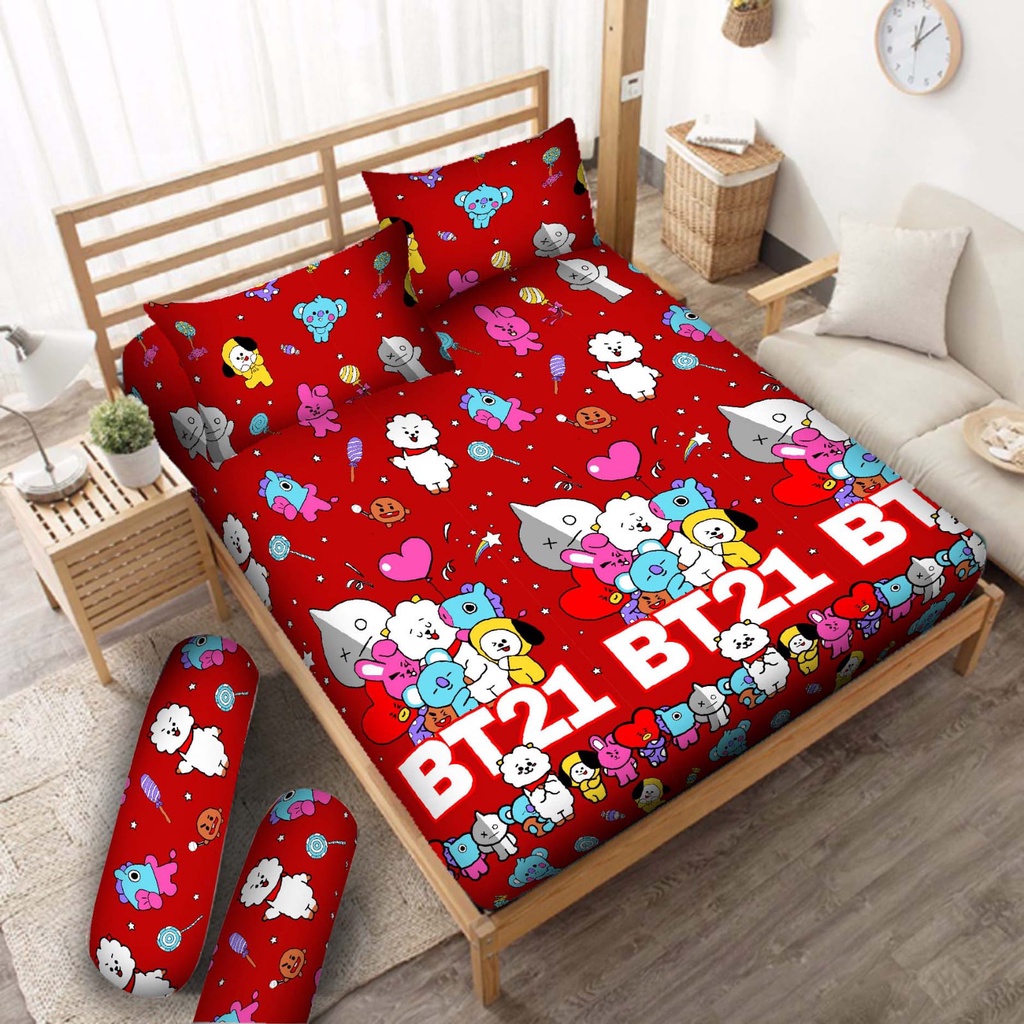 Sprei Homemade Karakter Anak ukuran 160x200 Free 2 Sarung Bantal 1 Sarung Guling / Promo Sprei Seprai Seprey Murah 100x200
