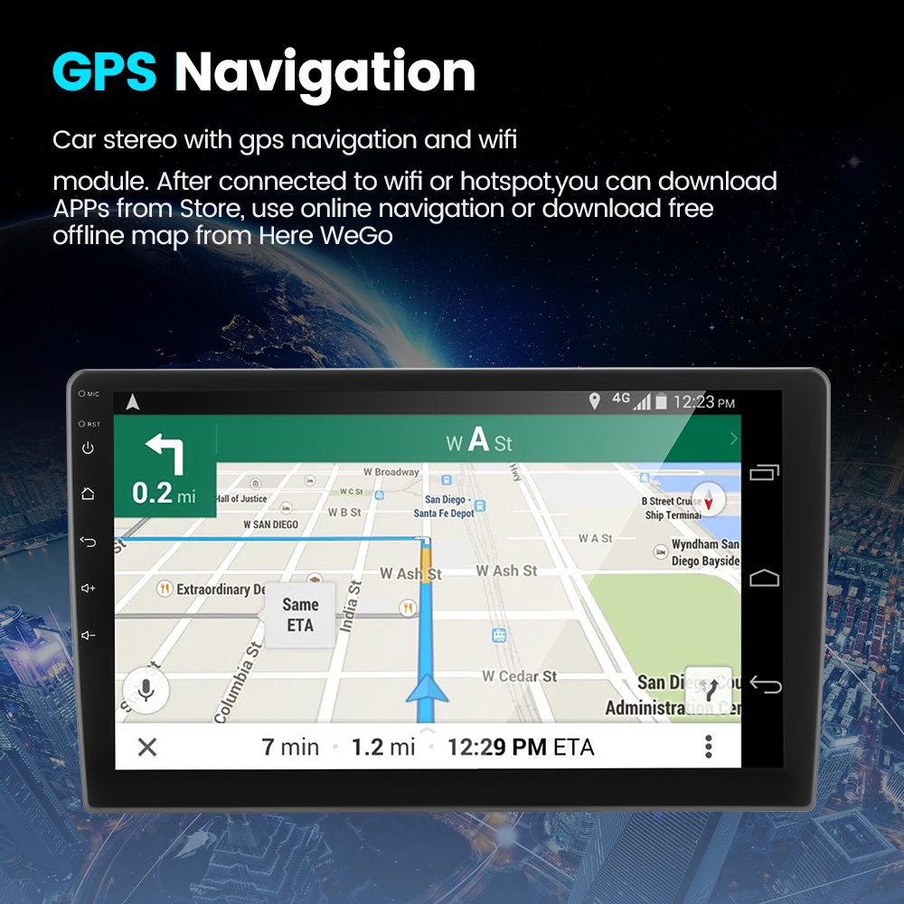 Car Radio Mobil Navigasi 4G + 32G Android12 Head Unit 7/9/10 Inci IPS Lapisan Layar Sentuh 25 tema untuk TOYOTA Daihatsu Mitsubishi HONDA SUZUKI Hyundai NISSAN  Dukungan WiFi/GPS/youtube