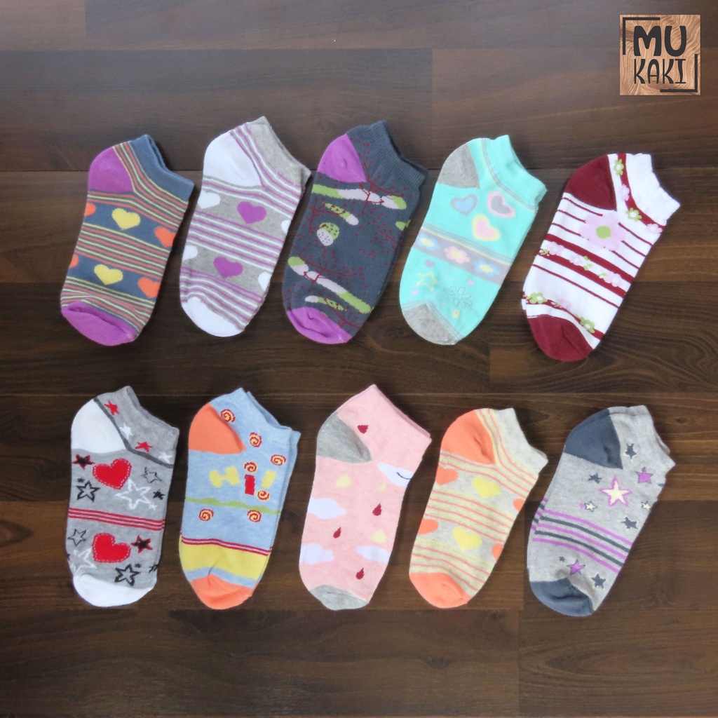 Kakaren Kaos Kaki semata Kaki Polos &amp; Motif MIX 12 Pasang