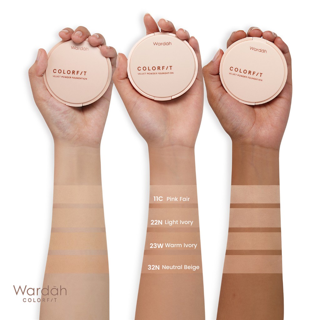 QEILA - Wardah Colorfit Velvet Powder Foundation Refill All Series | Ready Stock All Product