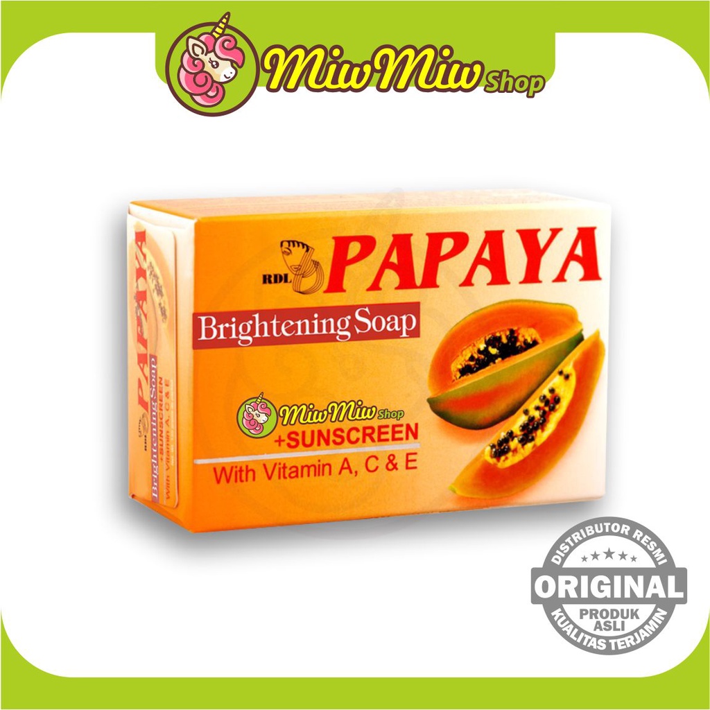 RDL PAPAYA Brightening Soap 135 gram (Sabun Pepaya Pencerah Kulit)