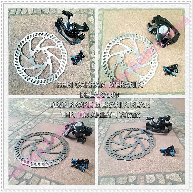 REM CAKRAM MEKANIK DISC BRAKE MEKANIK TEKTRO ARIES 160mm Depan Sepeda aksesoris sparepart