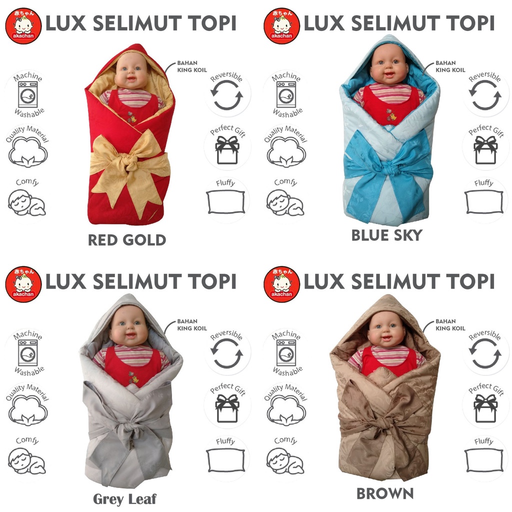 BLUE SKY LUX  Selimut topi pita Akachan baby blanket tencel sutra bayi cocok untuk kado