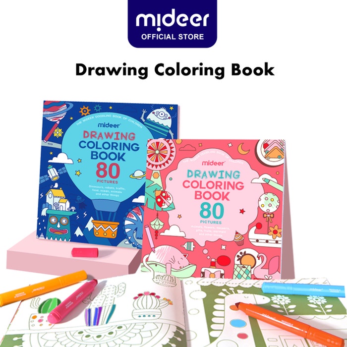 DISKON SHOPEE/ Mideer Drawing Coloring Book Mainan Edukasi - MD4092-BOY