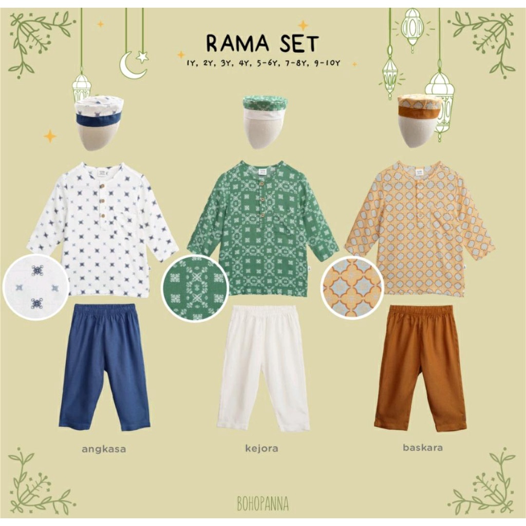 RAYA COLLECTION BHPN RAMA BABY SET / RAMA SET / BAJU KOKO ANAK LAKI LAKI