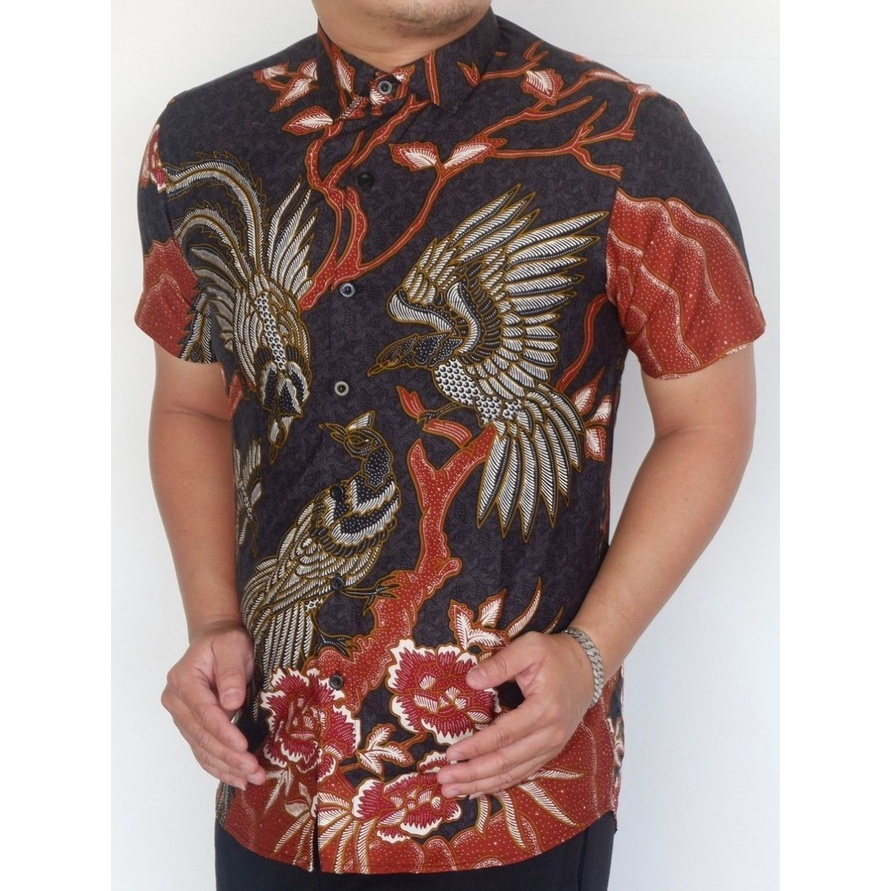 Baju Batik Pria Slimfit Kemeja Lengan Pendek Hem Slim Fit LBS 2014