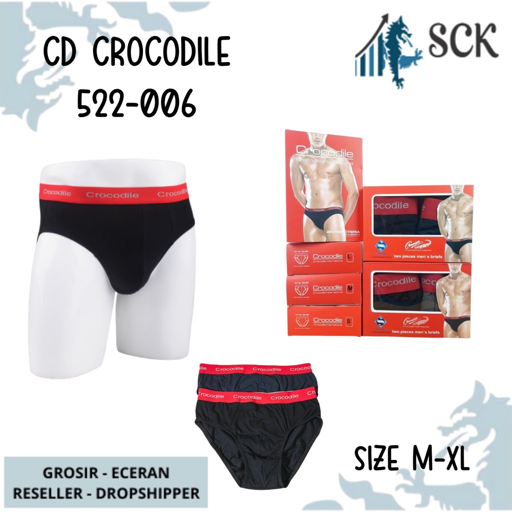 [ISI 2] CD Pria CROCODILE 522-006 Sport Brief Man Anti Bacteria Aneka Warna - sckmenwear GROSIR