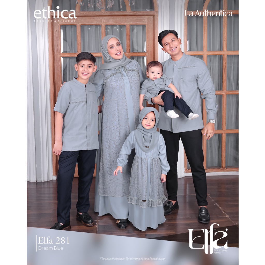 [ SALE ] SARIMBIT  ETHICA ELFA 281 DREAM BLUE  MEWAH JUMBO KOKO AYAH ANAK GAMIS IBU ANAK XS - XXL JU