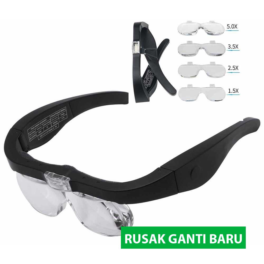 (BISA COD) ZEAST Kacamata Pembesar Reparasi Jam 5x Magnifier 2 LED - 11537DC