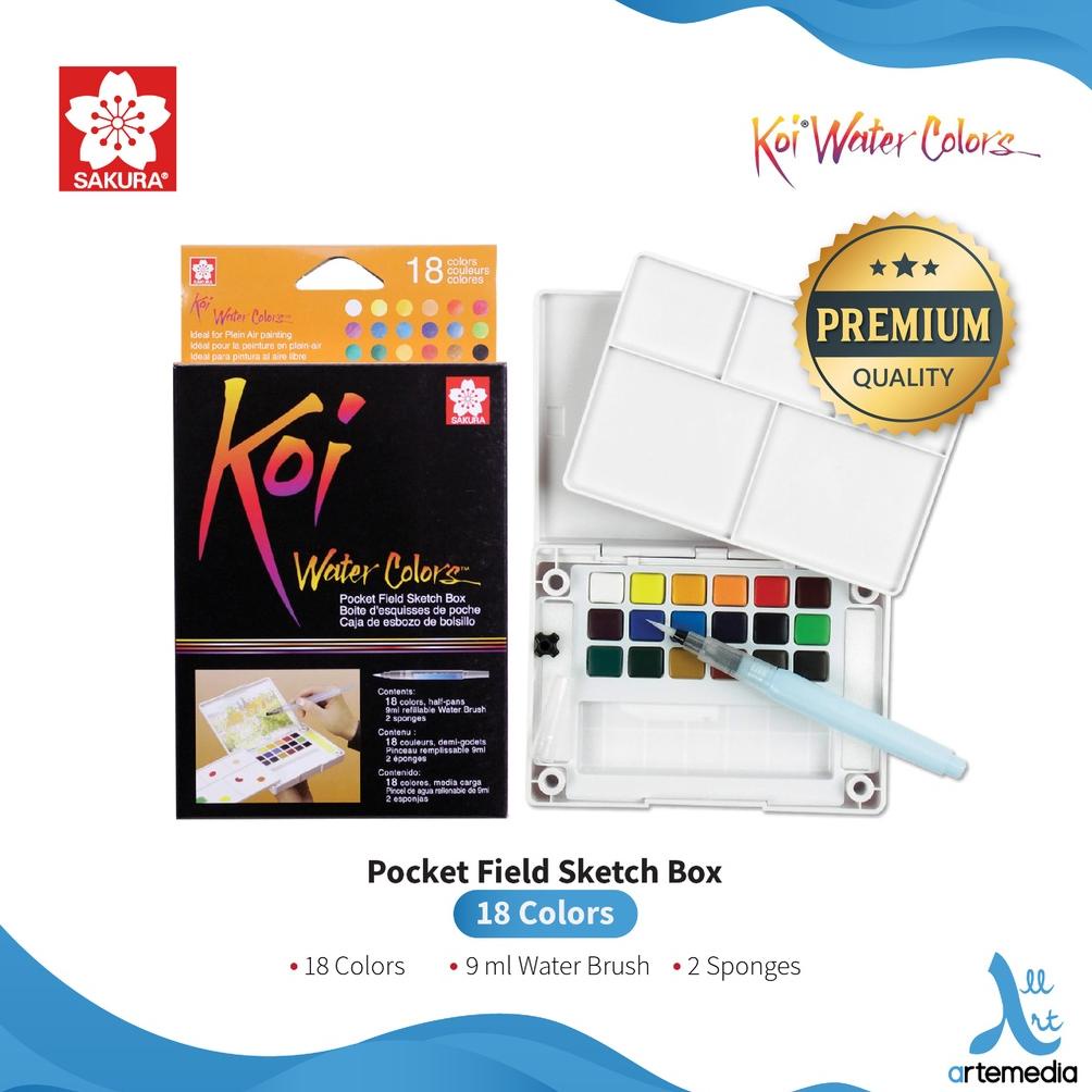 

Cat Air Sakura Koi Watercolor 18 Pocket Field Sketch Box