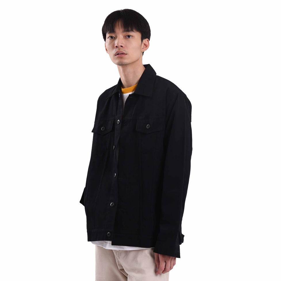 PALING LARIS ROUGHNECK TJ001 BLACK GORGEOUS TRUCKER TWILL JACKET