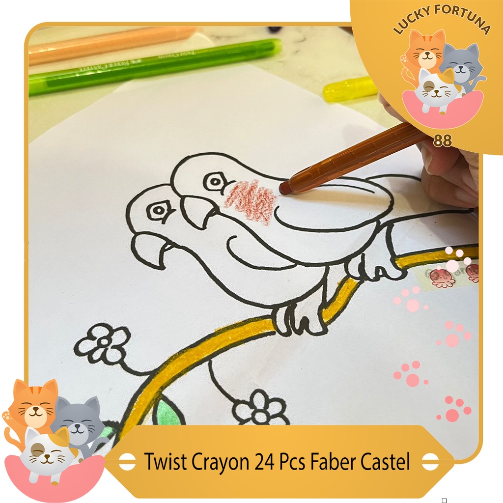 

[LuckyFortuna88] Twist Crayon 24 Pcs Merek FAber Castell 520613 Crayon lucu murah 1 set Crayon murah 1 Set Crayon murah lucu murah