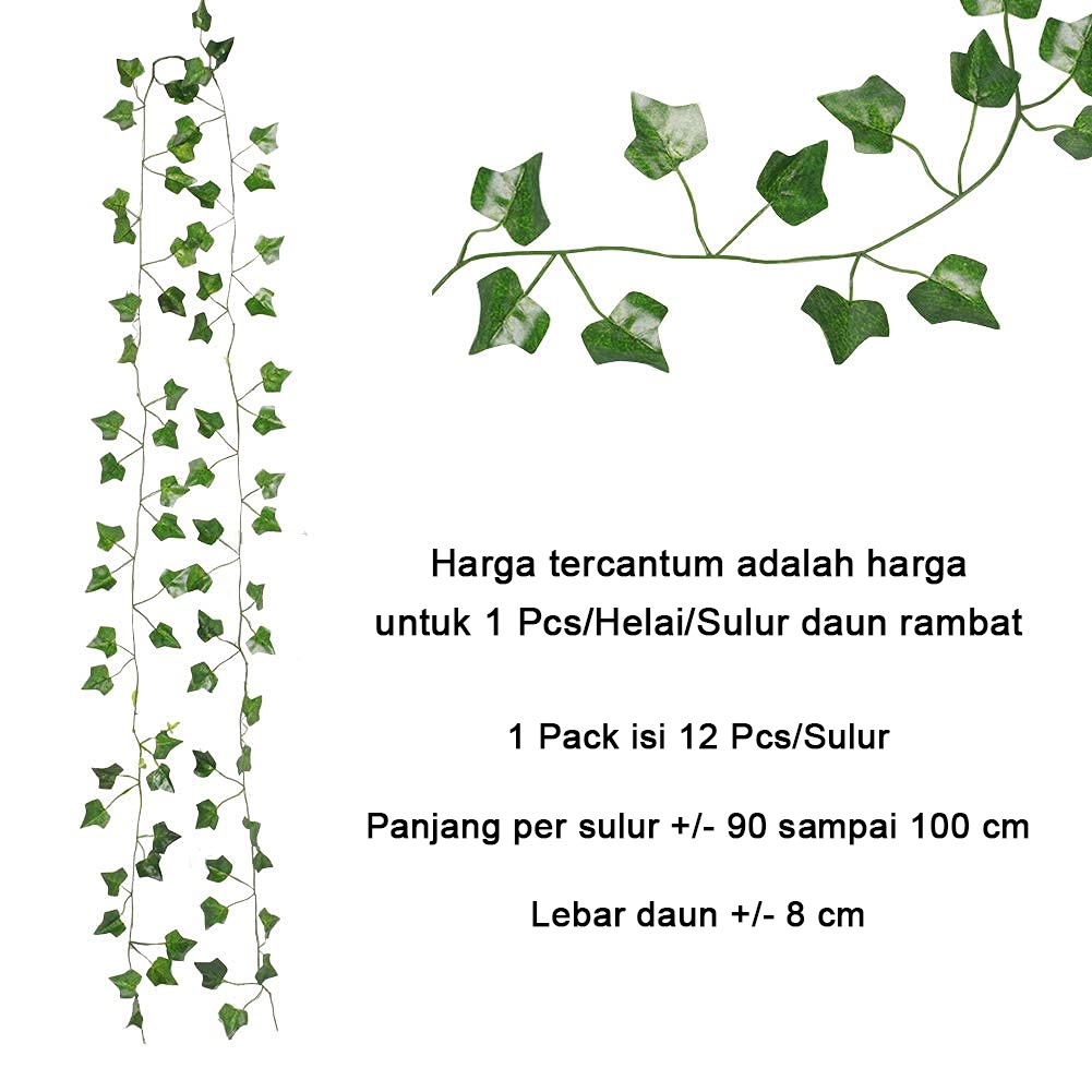 Daun Rambat Ivy Besar [Tipe B] Tanaman Hias Plastik Palsu Satuan