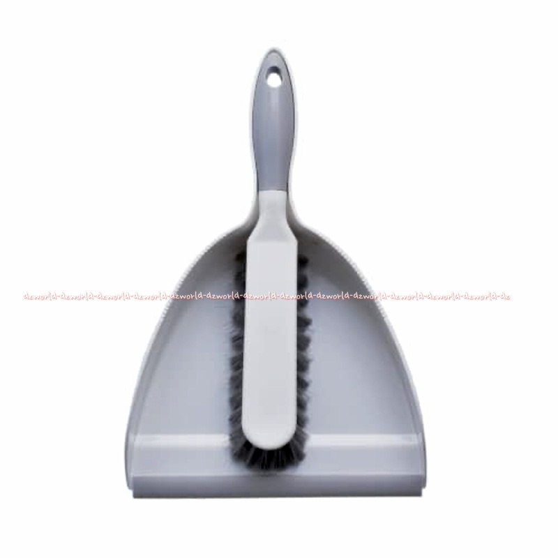 Proclean Set Sapu Sikat Dan Pengki Warna Abu-abu Putih Pro Clean Pro Klin Broom Dustpan White Grey