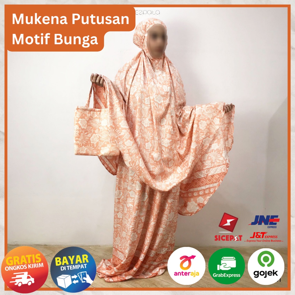 Ezpata Mukena Bali Dewasa Motif Batik Bunga Ukuran Standart Katun Rayon Free Tas Cantik Harga Grosir Termurah