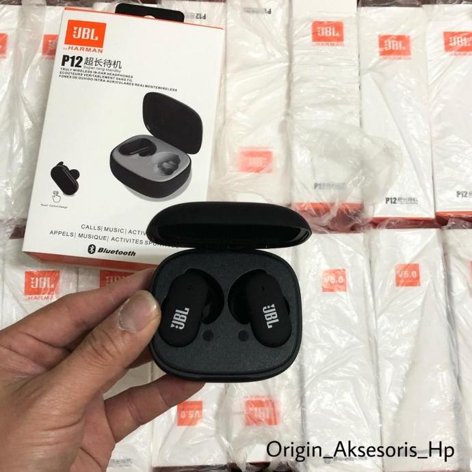 Headset Bluetooth JBL TWS P12 Wireless Earphones JBL TWS 4 TWS4 TWS-4