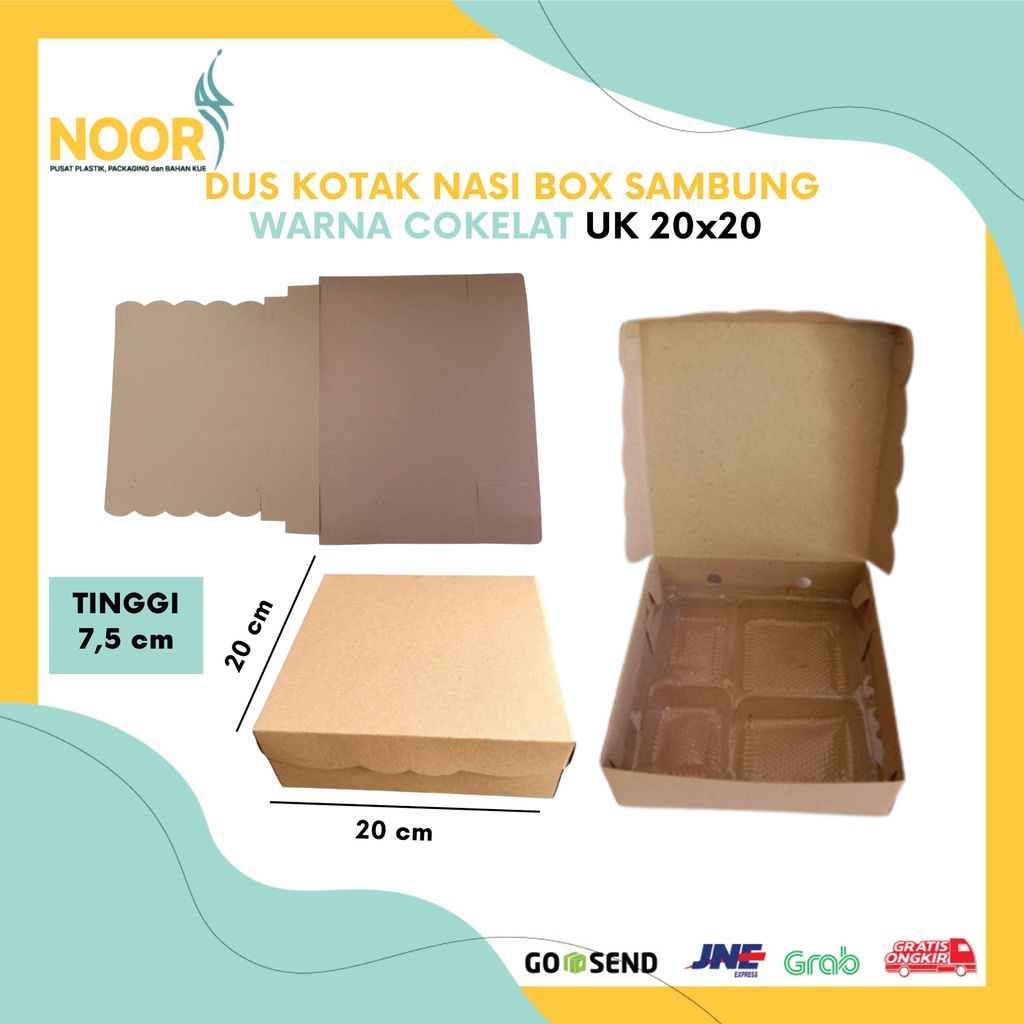 Kotak nasi /  Dus Nasi GS COKLAT POLOS 18x18 20x20 10pcs