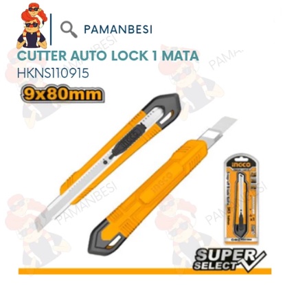 

Cutter Kecil (9mm) Auto Lock INGCO HKNS110915 Pisau Cuter Pemotong Cut